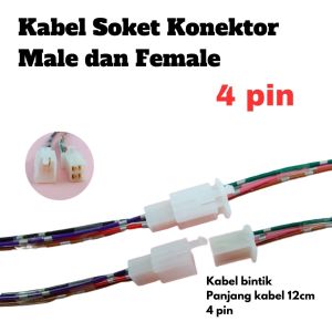Soket Sambung Kabel 4 pin Konektor Nilon Cable Socket Nylon Connector Male Female 4 kabel