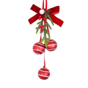 MAOMEI Treo dây chuyền hình cây thông Noel Hình nơ Âm thanh rõ ràng Chuông treo trang trí cây thông Noel Sáng tạo Cổ điển Quả châu trang trí Giáng sinh Trang trí ngày lễ