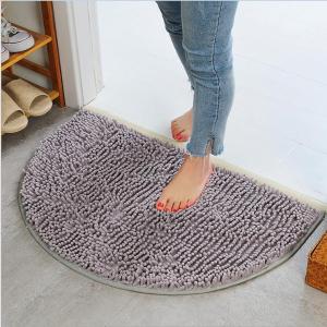 1PC Semicircle Carpet Floor Mat Bedroom Carpet Door Mat Soft Carpet Household Water Absorbent Anti-skid Door Mat Entrance Door Carpet Anti Slip Dirt Barrier D Shape Semicircle Circle Half Moon Floor Door Cushion Mat Rug Home Deco sejadah tebal gebu
