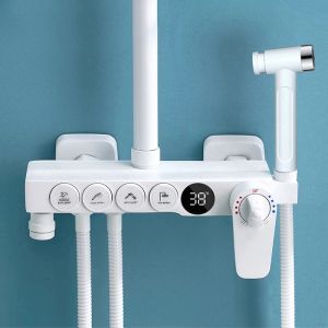 ฝักบัว ฝักบัวควบคุมอุณหภูมิแบบดิจิตอล ชุด 12 ดอกไม้ ห้องอาบ ฝักบัว ถุงฝักบัวเสียงขาว