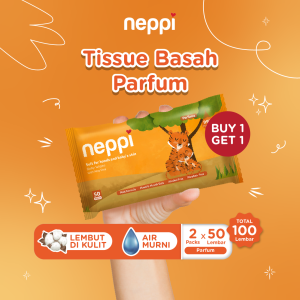 Neppi Baby Tisu / Tissue Basah Wipes Parfum 50s - Buy 1 Get 1 Free