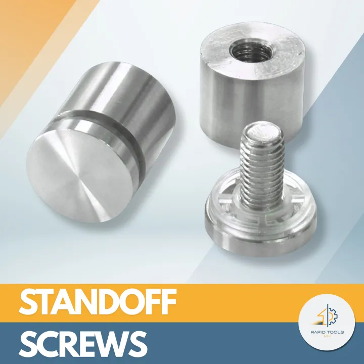 20-Pack Stainless Steel Glass Standoff Mounts – M12×20mm Screws With Anti-Slip Rubber Rings For Signs, Picture Frames, Acrylic Boards & Advertising Displays