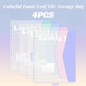Loose Leaf Bag 11 Holes File Bag Binder Pouch Set Transparent File Organizer Paper Organizer