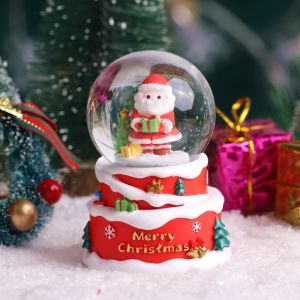 Christmas Santa Claus Carriage Crystal Ball Resin Snowman Lamp Glass Ornaments Gift 圣诞老人马车水晶球音乐盒树脂工艺家居雪人装饰摆件创意送礼 M077