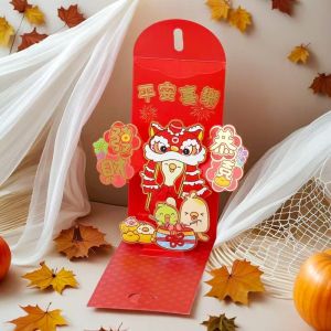 Vision 1/4Pcs New Year 3D Money Packet Creative Red Envelope Bag CNY Red Packet Lucky Money For Wedding Birthday Spring Festival Lucky Bag 新年红包