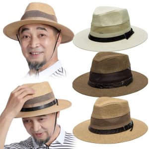 CANICECA Breathable Western Cowboy Hat Wide Brim Mesh Sun Hat Sun Protection Top Hat Summer