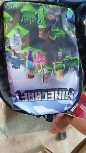 Minecraft 3pcs School Bag Meal Bag Pencil Case Set Minecraft Bag For Kids Boy Mine craft Backpack
