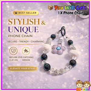 Chain _ rantai telefon hari raya bunga daisy tali phone hijau strap purple hot pink green flower phone strap gift