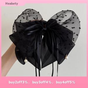 Heabety Sweet Sequin Lace Butterfly Knot Hair Clip Womens New 2025 Half-Up Ponytail Hair Grips Shark Fin Hair Clips Stylish Hair Access