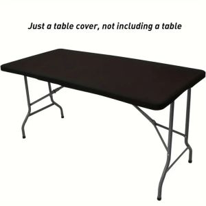 4/6ft Spandex Tablecloth Elastic Fitted Stretch Rectangular Tablecloth Washable and Wrinkle Resistant Patio Table Cover