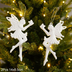 Xmas Tree Pendants cartoon Snowflake Angel Deer Hanging Ornaments Christmas Decorations For Home Kids Toy 2024 New Year Party