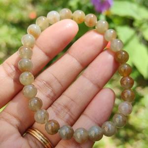Semi Icy Premium Yellow with floating red beads Natural Type A Jadeite Bracelet inclusive of QIC Labs approved certificate weigh 15.92 grams size 7.3 mm with 27 beads suitable for daily wear or for your collection needs (bracelet8)