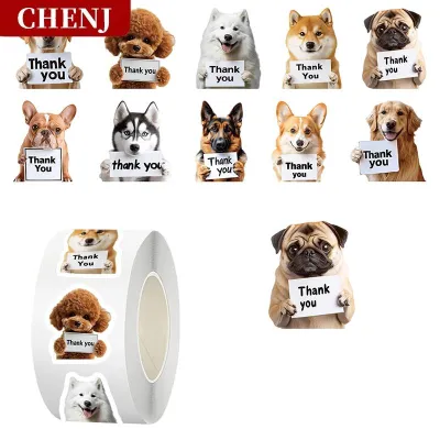 [COD] CHENJ TOOL 500Pcs Dog Cat Cảm ơn bạn dán cuộn dễ thương Puppy dính nhãn thẻ để hỗ trợ của tôi kinh doanh nhỏ Phong Bì Con Dấu đóng gói Gói DIY Thủ Công trang trí cửa hàng vật nuôi bệnh viện thiệp chúc mừng bên ủng hộ Quà Tặng