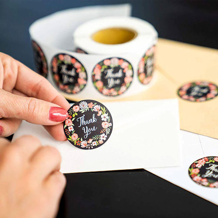 Round Circle Thank You Marking Stickers Cute Mini 500 PCS Adhesive ...