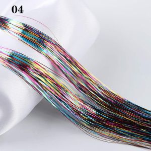 WININ 100 Strands  Synthetic Hair Sparkly Glitter Rainbow  Color Hair Extension Bling Silk Hair Tinsel