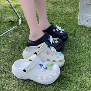 [Free Shipping] New summer collection: stylish and elegant womens clogs with a thick platform sole and perforated design perfect for both indoor and outdoor wear
