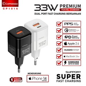 Charger CP1016 - 33W Fast Charging PPS+PD+QC ( Brand: COPPERINDO )