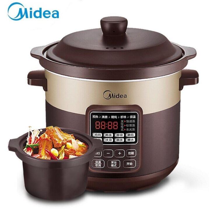 Midea Stew Pot WTGS401 Ceramic Porridge Soup 4L Electric Stew Pot Electric Casserole Electric Slow Cookers Lazada Singapore