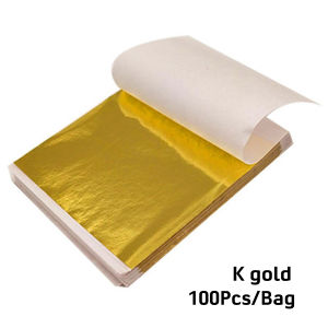 [100PCS] 9x9cm Aluminium Foil Gold / Kertas Metalik Kilap Polos / Kertas Dekorasi Art DIY Sheet Kertas
