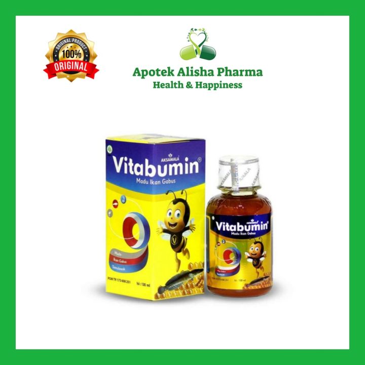 Vitabumin 130ml - Madu Vitabumin Ekstrak Ikan Gabus Temulawak Penambah Nafsu Makan / Tumbuh Kembang Anak / Fitabumin / Pitabumin Syrup
