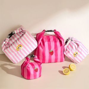 ANGY Cat Print Food Storage Handbags Insulated Portable Food Container Bag Food Storage Bags Leakproof Thermal Lunch Pouch Outdoor