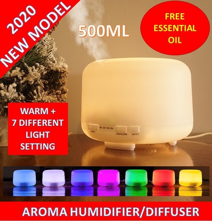 500ML Aroma Aromatherapy Diffuser LED Oil Ultrasonic Air Humidifier Purifier - White main image 1