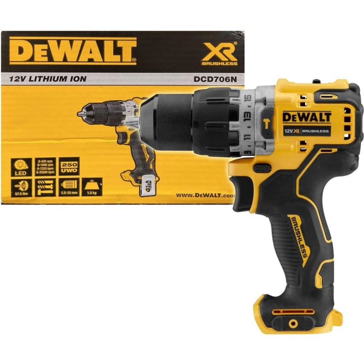 Dewalt DCD706N 12V Cordless Hammer Drill 10mm (Bare) •khm megatools ...