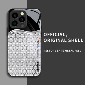 สำหรับ Apple iPhone 16 15 14 13 12 11 X 8 7 6Pro Max Plus เคสศัพท์ป้องกันการตก ลายรังผึ้งสีเงิน ทันสมัยและมีเอกลักษณ์