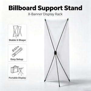 60cm x 160cm (2ft x 5ft) Adjustable Budget X Banner Display Stand used for Tarpaulin for Indoor Use