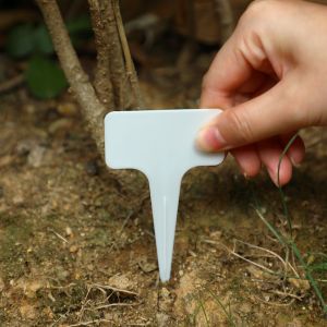 HUANG 100PCS Waterproof Nursery Garden Plant Tags Moisture-proof Thickened Stake Tags Plug in Card Sunscreen Plastic Writing Plate Garden