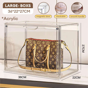 Salvo Acrylic Transparent Storage Box Besar Display Box Magnet kotak untuk tas Kotak Stackable