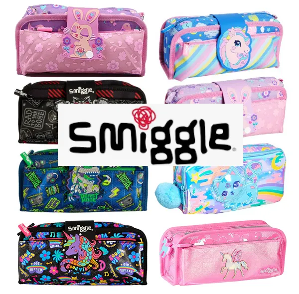 Smiggle Pencil Case Soft Oblong New Version For Kids Foldable
