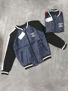 [2 LỚP] KHOÁC BOMBER KHÓA KÉO DENIM GIẢ JEAN SIÊU CUTE