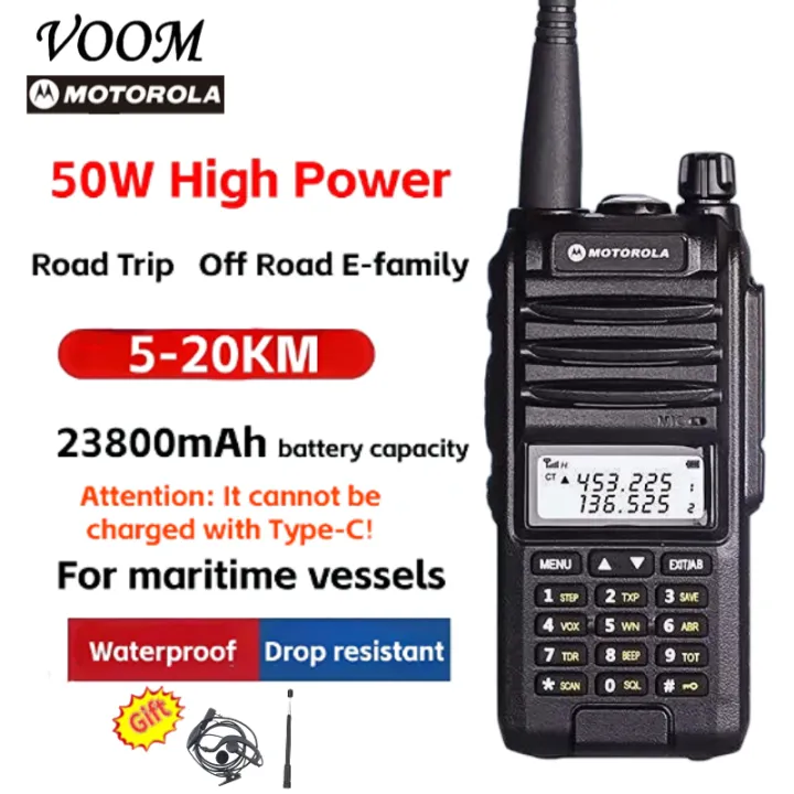 VOOM Motorola GP9900 Walkie Talkie UV Dual Stage IP67 Waterproof High Power Self Driving Tour 20KM Digital FM Interphone