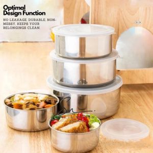 5 IN 1 Set Stainless Steel Food Storage Box / Fresh Keeping Box / Food Container