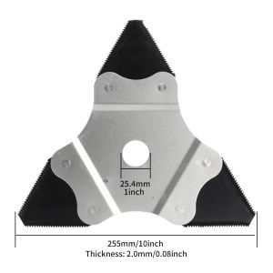 2PCS 10" Brush Cutter Blade - 3-Tooth Replacement for Most Straight Shaft TrimmersLawn Care & Landscaping Tool