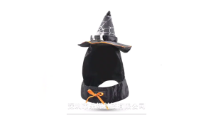 Pet Cosplay Witch Hat for Halloween Mischievous Party Taking Photo Pet Keep Warm Hat with Adjustable Neck Strap