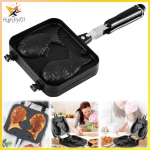 Double Fish Shaped Taiyaki Dessert Waffle Cake Maker Pan Aluminum Alloy Taiyaki Double Baking Pan Waffle Baking Mold