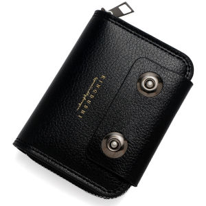 Card Holder Coin Business Card Case Fine Quality Fabrics Business Card Holder Zipper Quick-fit Pocket Large Capacity Zippered Card Holder For Men