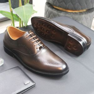 Giày Oxford - Giày Buộc Dây Nam HT.NeO Da Bò Nhập Khẩu Cao Cấp Kết Hợp Đế Phíp Bền Bỉ Thiết Kế Sang Trọng Lịch Sự