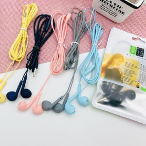 Headset Headsfree Handsfree Earphone Macaron U19 Warna Warni Bass
