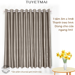 TM23 - Màn cửa trang trí decor phòng ngủ vân rèm trang nhã - Màu nâu