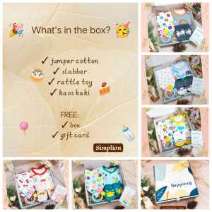 Paket Hampers Set Terbaru Estetik Murah Mewah Premium Berkualitas Cantik Lucu Baby Born Bayi Lahir Untuk Kado Gift Lahiran Type Simplion | Set Hampers Baby | Kado Bayi lahir Lucu | Kado Bayi Anak Baru Lair Cowok Cewek Perempuan Laki Laki Aesthetic