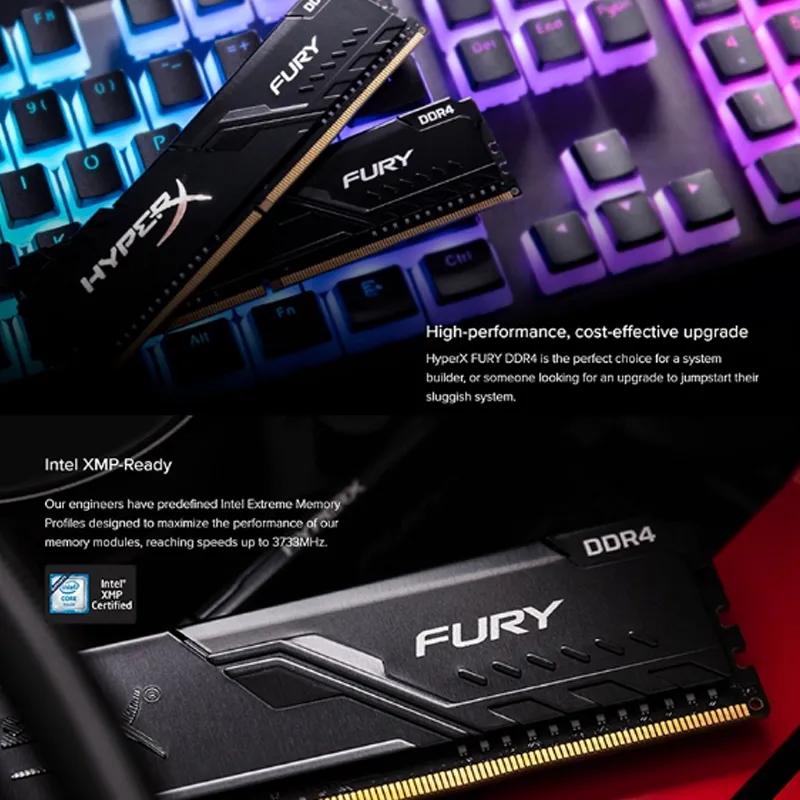 Kingston HyperX Fury RAM DDR4 32GB(16GBX2) 16GB(8GBX2) 2133/2400