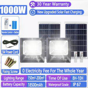Solar Light Outdoor Waterproof 20000W Solar Flood Lights With Solar Panel Original 606LED 680000mAh garden lamp