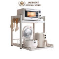 JAERSENT Microwave Rack Oven Rack Kitchen Rack Stainless Steel Storage Rack Height-adjustable, retractable base. 