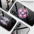 เคส Hontinga สำหรับ Samsung Galaxy A14เคส5G 4G เคสโทรศัพท์ Marvel เรืองแสงสำหรับเด็กผู้ชายซูเปอร์ฮีโร่สำหรับผู้ชายกัปตันอเมริกา Sarung Ironman เรืองแสงในที่มืดหลังกระจกเคสโทรศัพท์เคสแข็ง. 