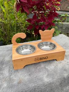 Tempat Makan Minum Kucing Lucu Motif Kucing custom nama