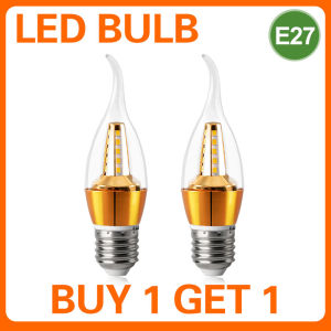 【Buy 1 Get 1】E14 E27 220V Edison Bulb LED Candelabra Bulb Chandelier Bulb Candle Light Bulb 5W Indoor Living Room Bedroom Light