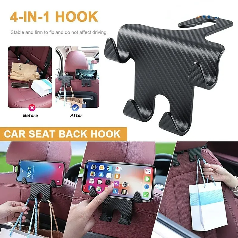 Universal Car Seat Back Hook Headrest Hanger Car Bag Pouch Clothes Hanging  Hooks Duarable Fastener Clip Interior Accessories